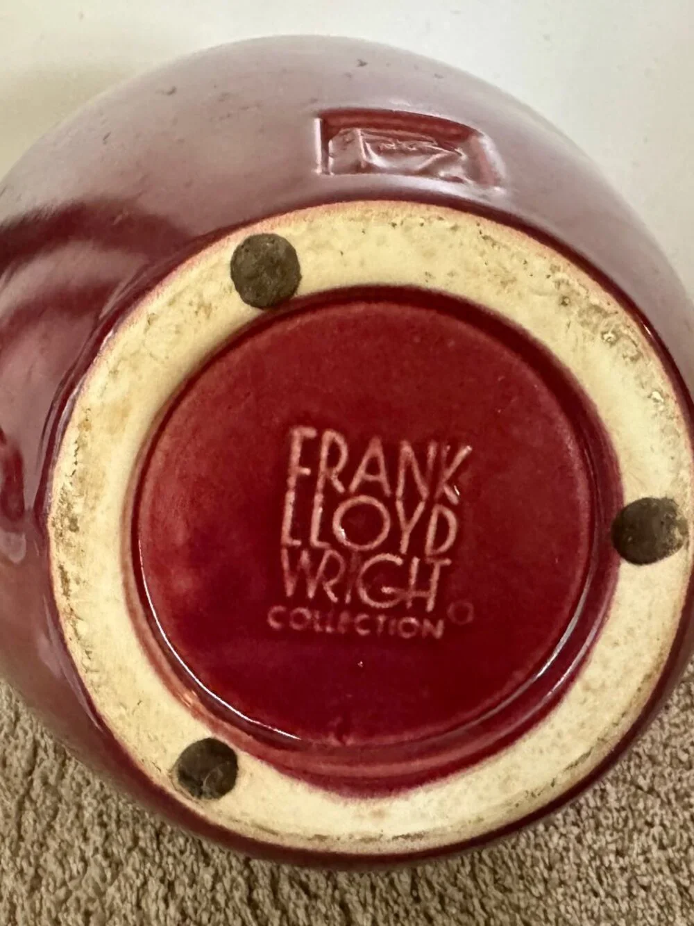 Haeger Pottery Frank Lloyd Wright Collection Red Vase